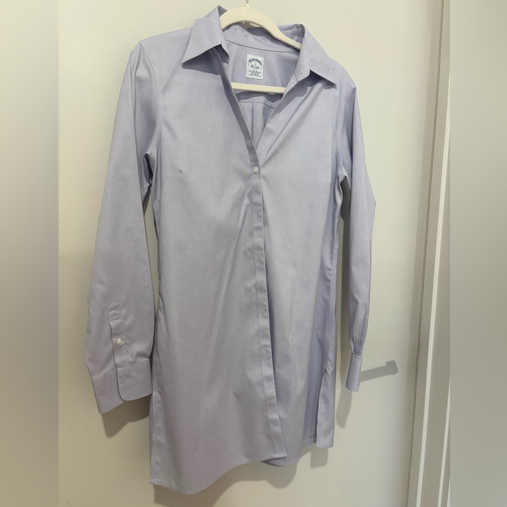 Women’s Brooks Brothers Lavender Tunic Button Up Cotton NonIron Top Shirt 12 - Picture 4 of 15